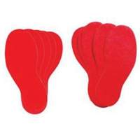 Floor Marking Labels, Footprint, 12" L x 3.75" W, Red, Vinyl Moffatt Supply & Specialties