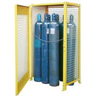 Gas Cylinder Cabinets, 10 Cylinder Capacity, 44" W x 30" D x 74" H, Yellow Moffatt Supply & Specialties