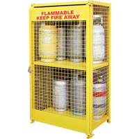 Gas Cylinder Cabinets, 12 Cylinder Capacity, 44" W x 30" D x 74" H, Yellow Moffatt Supply & Specialties