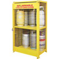 Gas Cylinder Cabinets, 12 Cylinder Capacity, 44" W x 30" D x 74" H, Yellow Moffatt Supply & Specialties
