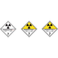 &eacute;tiquettes d'exp&eacute;dition TMD, Classe 7, Radioactif I, Papier Moffatt Supply & Specialties