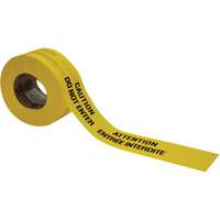 Barricade Tape, Bilingual, 3" W x 1000' L, 3.5 mils, Black on Yellow Moffatt Supply & Specialties
