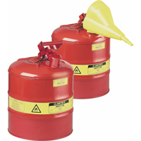 Bidons s&eacute;curitaires, Type I, Acier, 0,125 gal. US, Rouge, Homologu&eacute; FM/List&eacute; UL/ULC Moffatt Supply & Specialties