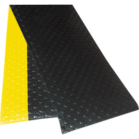 Tapis &agrave; surface &agrave; bulles Sof-Tred No 417 avec Dyna-Shield, &agrave; bulles, 3' x 12' x 1/2", Noir/Jaune, PVC Moffatt Supply & Specialties