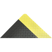 Tapis antifatigue ergonomique Saddle Trax, Losange, 2' x 3' x 1", Noir/Jaune, Vinyle Moffatt Supply & Specialties