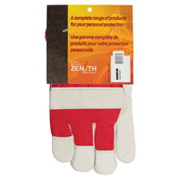 Red & White Premium Winter-Lined Fitters Gloves, Large, Grain Cowhide Palm, Boa Inner Lining Moffatt Supply & Specialties