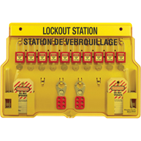 Station de verrouillage, Cadenas Aluminium, Capacit&eacute; de 10, Cadenas Compris Moffatt Supply & Specialties