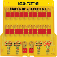 Station de verrouillage, Cadenas Thermoplastique, Capacit&eacute; de 20, Cadenas Compris Moffatt Supply & Specialties