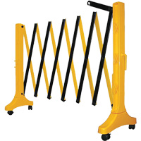 Xpandit Barricade, 36" H x 11.5' L, Black/Yellow Moffatt Supply & Specialties
