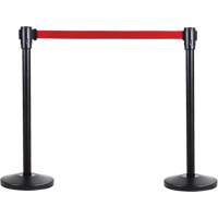 Poteau r&eacute;cepteur pour barri&egrave;res sur pieds pour le contr&ocirc;le des foules, Hauteur de 35", Noir Moffatt Supply & Specialties
