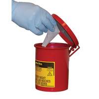 Mini bidons pour d&eacute;chets huileux pour dessus d'&eacute;tabli, Homologu&eacute; FM, 0,45 gal. US, Rouge Moffatt Supply & Specialties