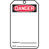 &eacute;tiquettes de s&eacute;curit&eacute;, Plastique, 3-3/8" la x 5-7/8" h, Anglais Moffatt Supply & Specialties