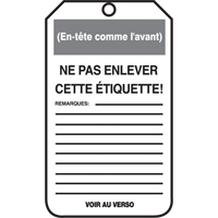 Lockout Tags, Cardstock, 3-1/8" W x 5-7/8" H, French Moffatt Supply & Specialties