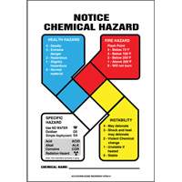 NFPA Notice Chemical Hazard Safety Sign Moffatt Supply & Specialties