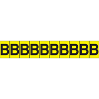 Rep&egrave;res adh&eacute;sifs &agrave; lettres individuelles, B, 1" h, Noir sur jaune Moffatt Supply & Specialties