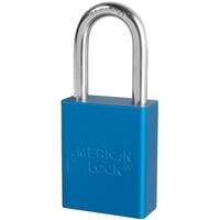 Cadenas de s&eacute;curit&eacute; American Lock, Bleu, Cl&eacute;s identiques, Aluminium, Largeur de 1-1/2" Moffatt Supply & Specialties