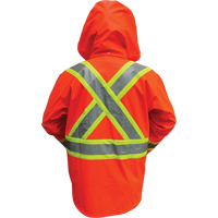 Hi-Vis FR/PU Safety Rain Jackets, Small, High Visibility Orange Moffatt Supply & Specialties