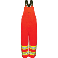 Hi-Vis FR/PU Safety Rain Bib Pants, 4X-Large, Orange Moffatt Supply & Specialties