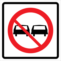 No Passing Roll-Up Traffic Sign, 29-1/2" x 29-1/2", Vinyl, Pictogram Moffatt Supply & Specialties