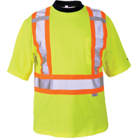 Safety T-Shirt, Polyester, Medium, High Visibility Lime-Yellow Moffatt Supply & Specialties