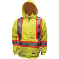 Safety Fleece Hoodie, Polyester, Small, High Visibility Lime-Yellow Moffatt Supply & Specialties