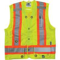 Veste de s&eacute;curit&eacute; pour arpenteur, Jaune lime haute visibilit&eacute;, Petit, Polyester Moffatt Supply & Specialties