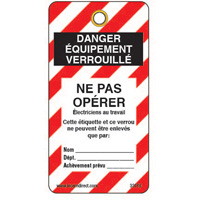 &eacute;tiquettes de verrouillage, Plastique, 3" la x 5-3/4" h, Français Moffatt Supply & Specialties