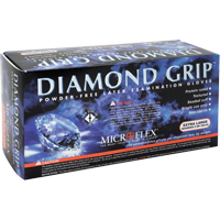 Gants d'examen Diamond Grip, T-Grand, Latex, 8 mils, Sans poudre, Naturel, Classe 2 Moffatt Supply & Specialties