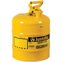 Bidons s&eacute;curitaires, Type I, Acier, 5 gal. US, Jaune, Homologu&eacute; FM/List&eacute; UL/ULC Moffatt Supply & Specialties
