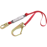 PRO Shock Absorbing Lanyards, 6', Gate Hook Center, Snap Hook Leg Ends, Polyester Moffatt Supply & Specialties
