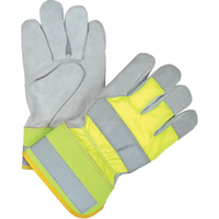 Yellow High-Visibility Winter-Lined Fitters Gloves, Large, Split Cowhide Palm, Thinsulate Inner Lining Moffatt Supply & Specialties