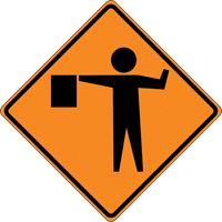 Panneau de construction enroulable - Tilt-Adjust signaleur, 36" x 36", Vinyle, Pictogramme Moffatt Supply & Specialties