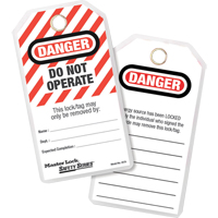 Lockout Tags, Plastic, 3-1/8" W x 6-1/2" H, English Moffatt Supply & Specialties