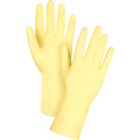 Premium Canary Yellow Chemical-Resistant Gloves, Size Large/9, 12" L, Rubber Latex, Flock-Lined Inner Lining, 18-mil Moffatt Supply & Specialties
