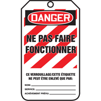 Lockout Tags, Plastic, 3-3/8" W x 5-5/8" H, French Moffatt Supply & Specialties