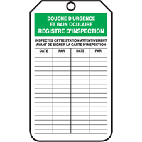 &eacute;tiquettes de s&eacute;curit&eacute; d'inspection et de contr&ocirc;le de l'&eacute;tat de l'&eacute;quipement, Papier cartonn&eacute;, 3-1/8" la x 5-7/8" h, Français Moffatt Supply & Specialties