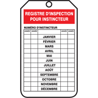 &eacute;tiquettes de s&eacute;curit&eacute; d'inspection et de contr&ocirc;le de l'&eacute;tat de l'&eacute;quipement, Plastique, 3-1/8" la x 5-7/8" h, Français Moffatt Supply & Specialties