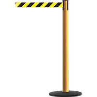 Advance TensaBarrier&reg; Barrier Post, Steel, 36" H, Black/Yellow Tape, 7.5' Tape Length Moffatt Supply & Specialties