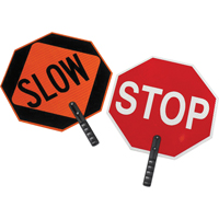 Panneau de signalisation &agrave; deux c&ocirc;t&eacute;s  Stop/Slow  Moffatt Supply & Specialties