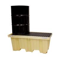 Palettes Poly-Spillpallet emboîtables sans drain pour 2 barils, Capacit&eacute; de d&eacute;versement 66 gal. US, 51" x 26" x 21" Moffatt Supply & Specialties