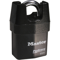 ProSeries&reg; Shrouded Padlock, Black, Keyed Different, Laminated Steel, 2-3/8" Width Moffatt Supply & Specialties