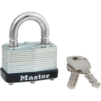 Laminated Padlock, Silver, Keyed Alike, Laminated Steel, 1-3/4" Width Moffatt Supply & Specialties