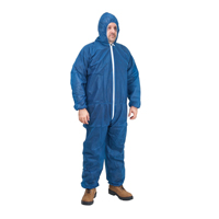 Hooded Coveralls, X-Large, Blue, Polypropylene Moffatt Supply & Specialties