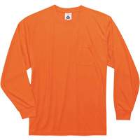 GloWear 8091 Non-Certified Long Sleeve T-Shirt, Polyester, Small, High Visibility Orange Moffatt Supply & Specialties