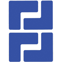 Floor Corner Marks, L, 5" L x 2" W, Blue, Polyester Moffatt Supply & Specialties