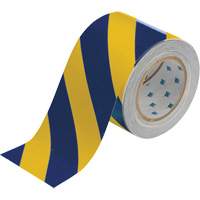 ToughStripe&reg; Floor Marking Tape, 4" x 100', Polyester, Blue and Yellow Moffatt Supply & Specialties