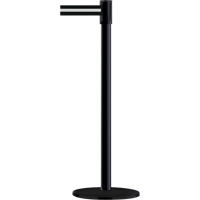 Slimline TensaBarrier&reg; Barrier Post, Steel, 38" H, Black/White Tape, 7.5' Tape Length Moffatt Supply & Specialties