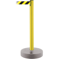 Outdoor TensaBarrier&reg; Barrier Post, Plastic, 37" H, Black/Yellow Tape, 13' Tape Length Moffatt Supply & Specialties