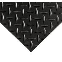 Diamond-Plate Switchboard Matting No.701, 2' W x 10' L, 1/4" Thickness, Black, PVC Moffatt Supply & Specialties