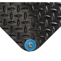 Tapis conducteur d'&eacute;lectricit&eacute; no 786, 2' la x 3' lo x 15/16" &eacute;p, PVC, Losange, Noir Moffatt Supply & Specialties